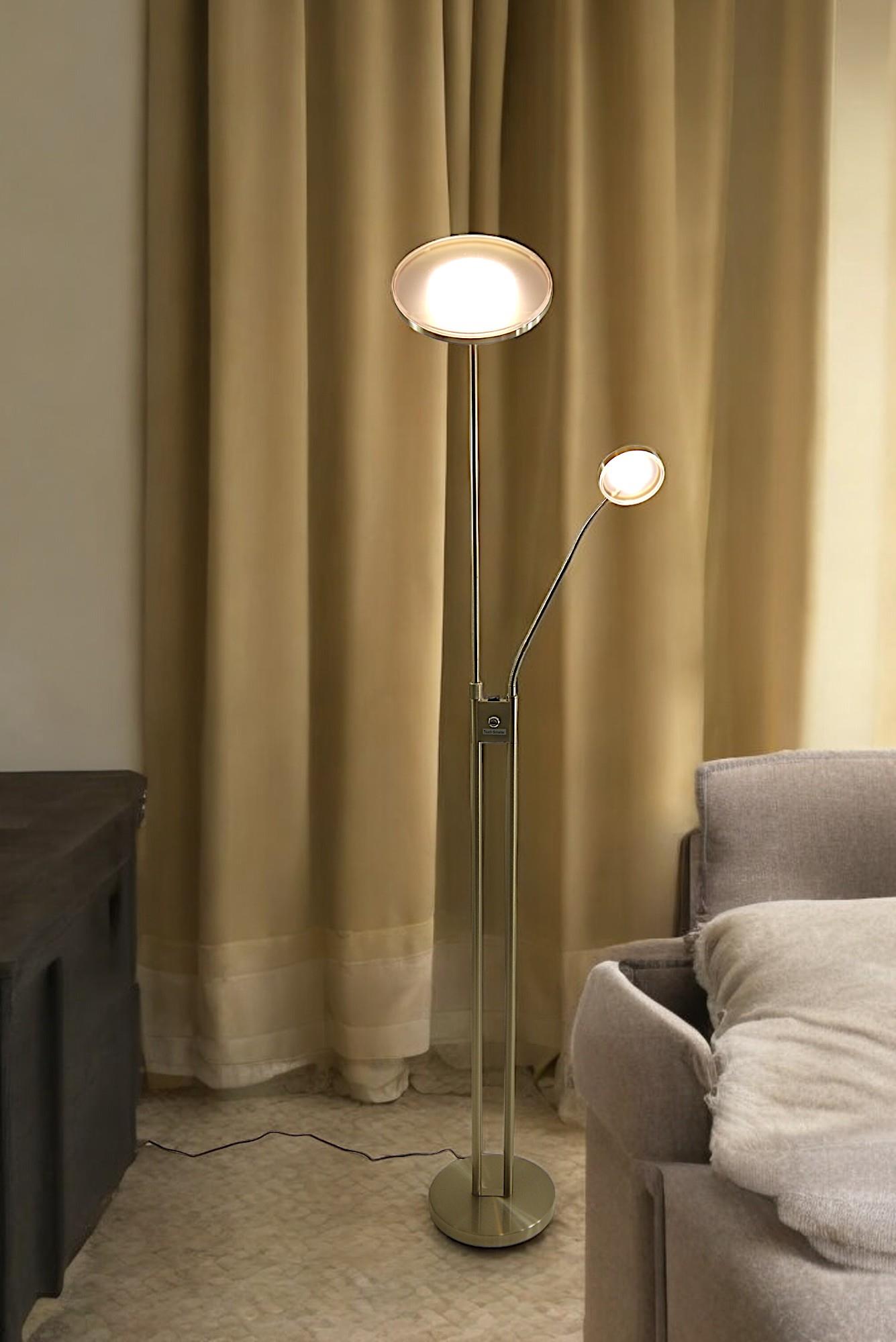 LED-Stehleuchte Livio Deckenfluter mit Lesearm und Dimmfunktion