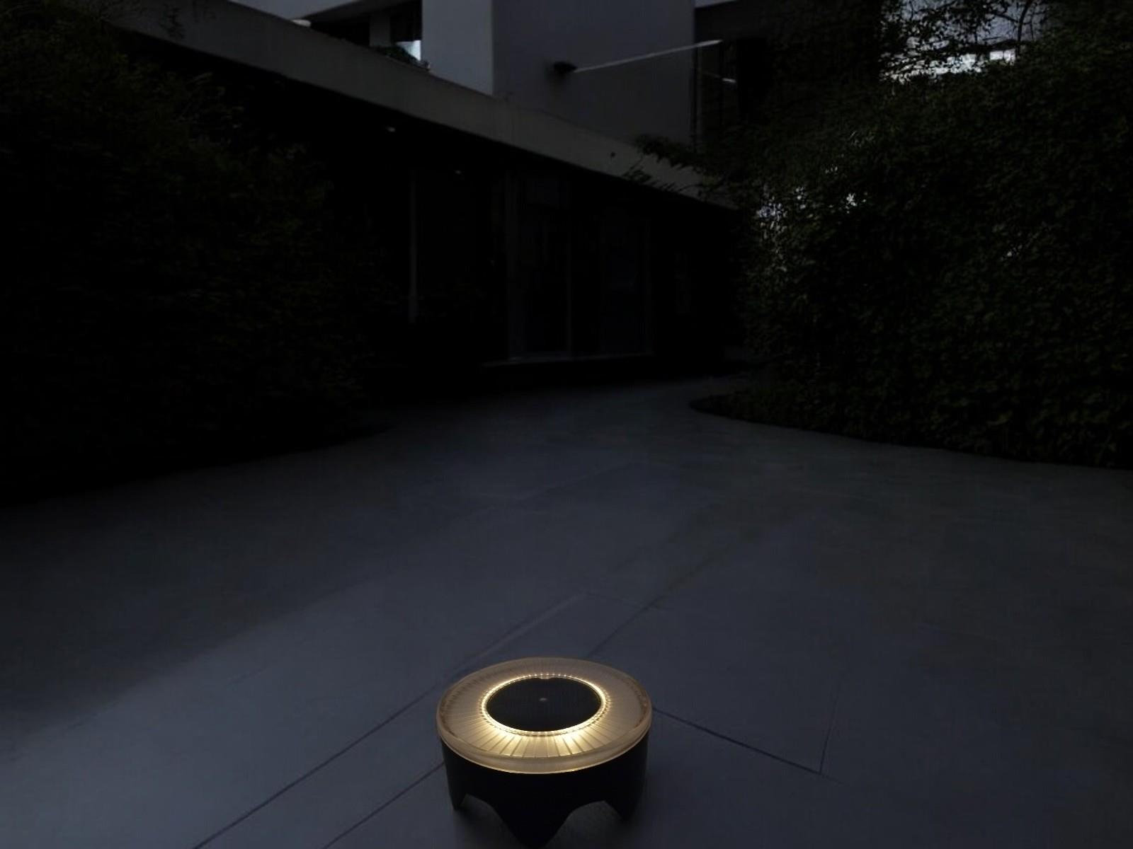 Solar Bodenleuchte rund mit 4 LED