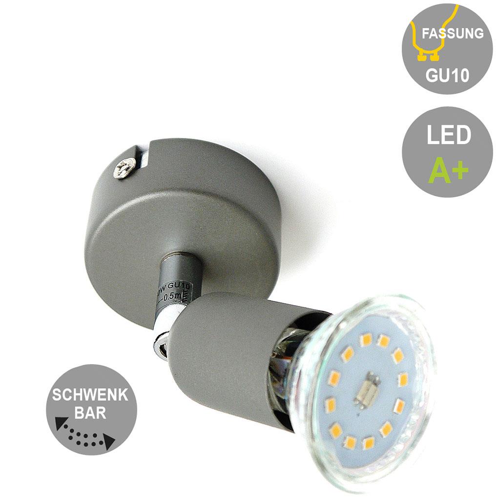 LED Spot Strahler Linos 1-flammig titan