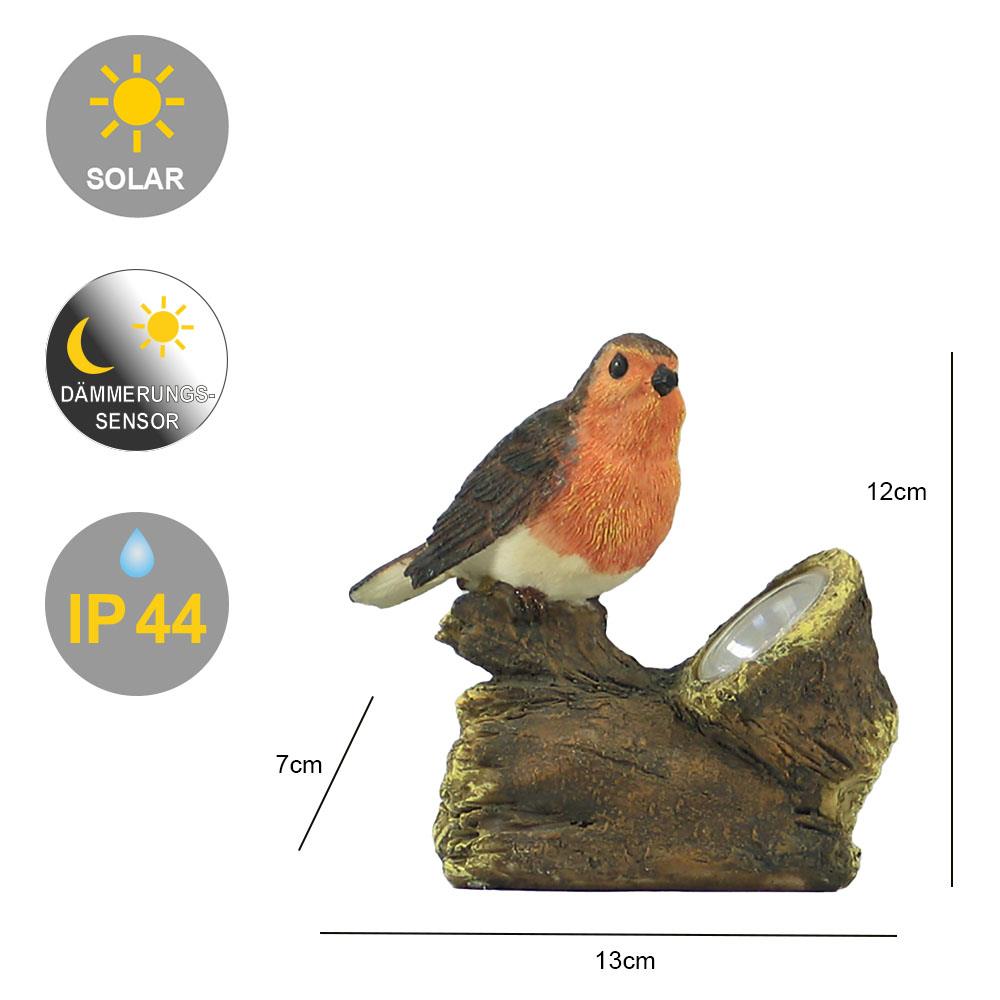 LED Solar Vogel auf Baumstamm Gartendekoration