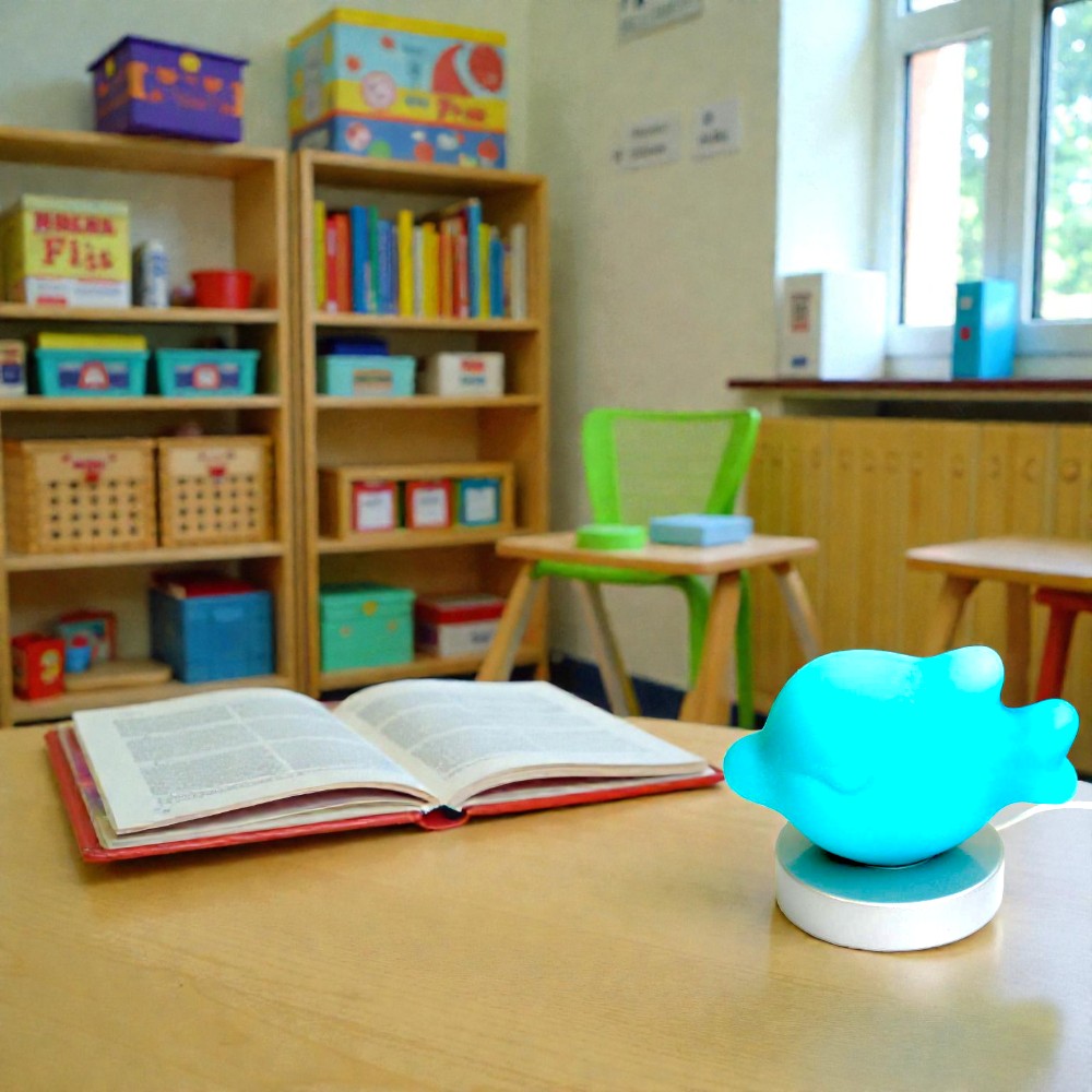  Vollglas-Tisch-Leuchte FABIUS FISCH türkis Dekolampe