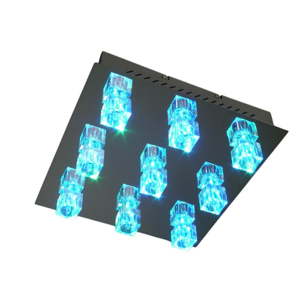 Deckenleuchte Crystal 9-flammig LED farbwechselnd
