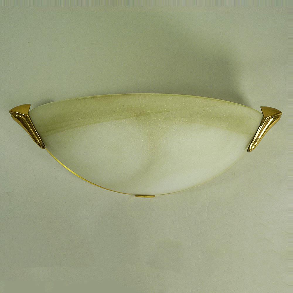 Wandleuchte Style messing Glas creme