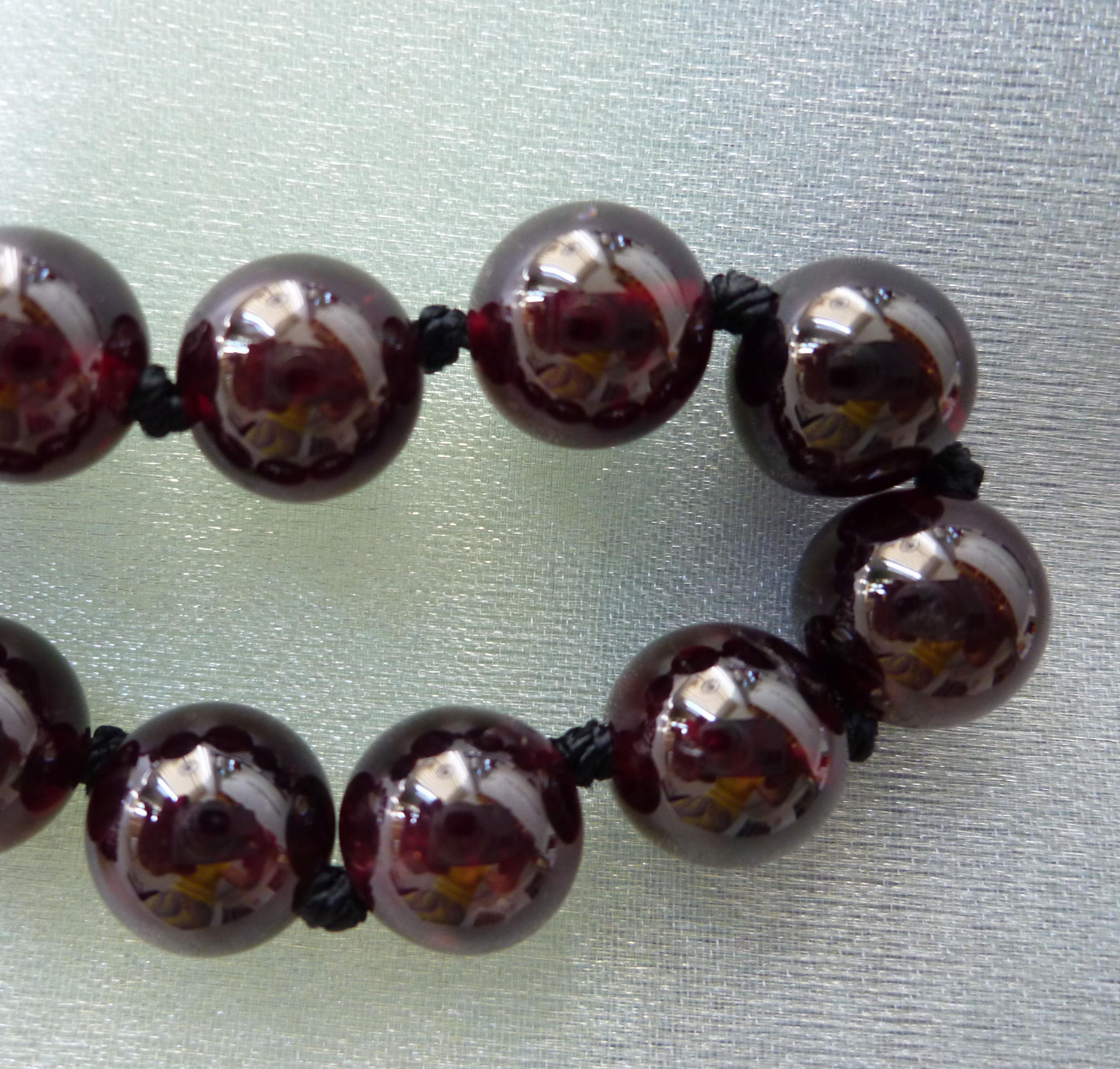 Kette Granat rot Granatstein-Kugelkette 50cm