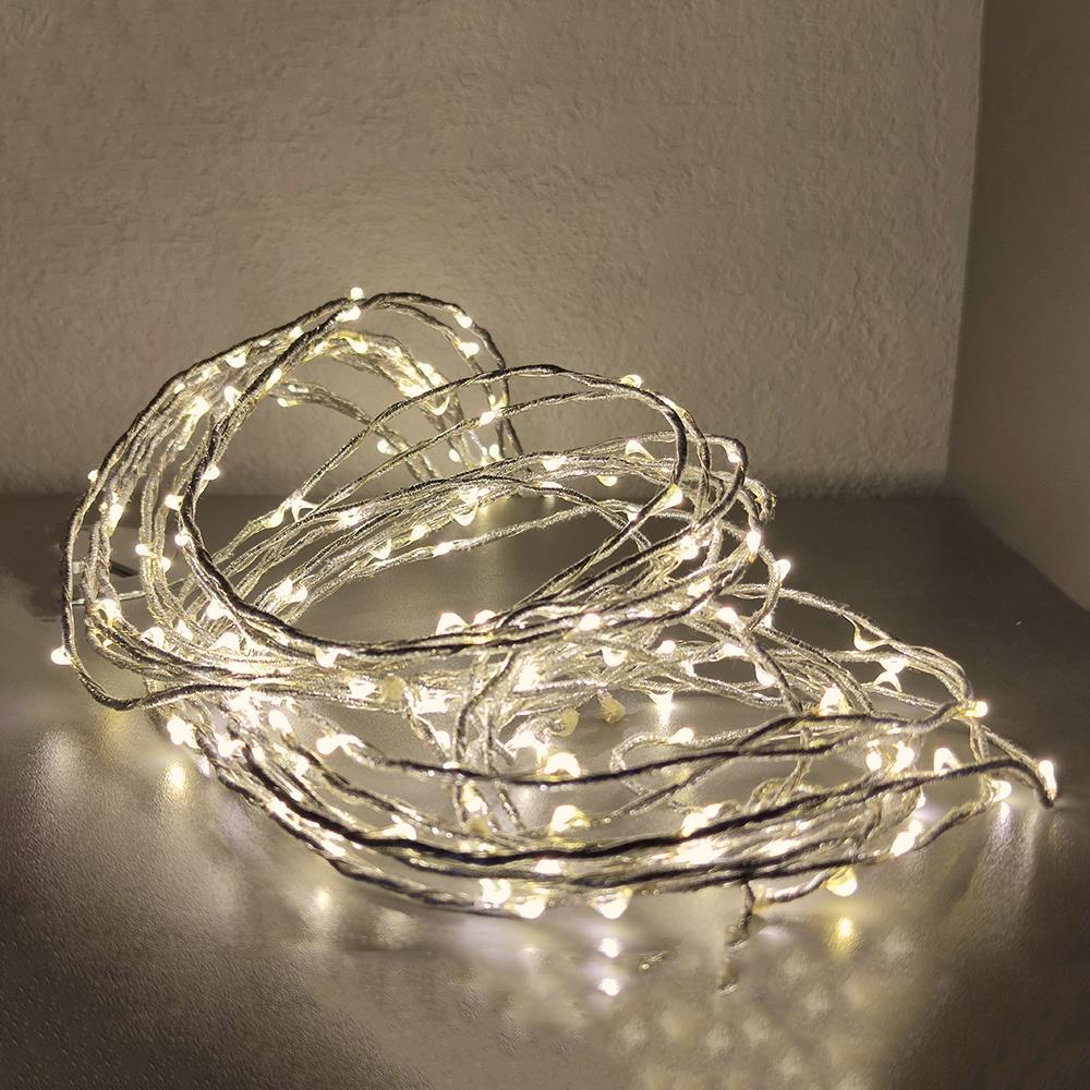 LED Perlengirlande 180-flammig Dekobeleuchtung Lichtfaserset für Innen