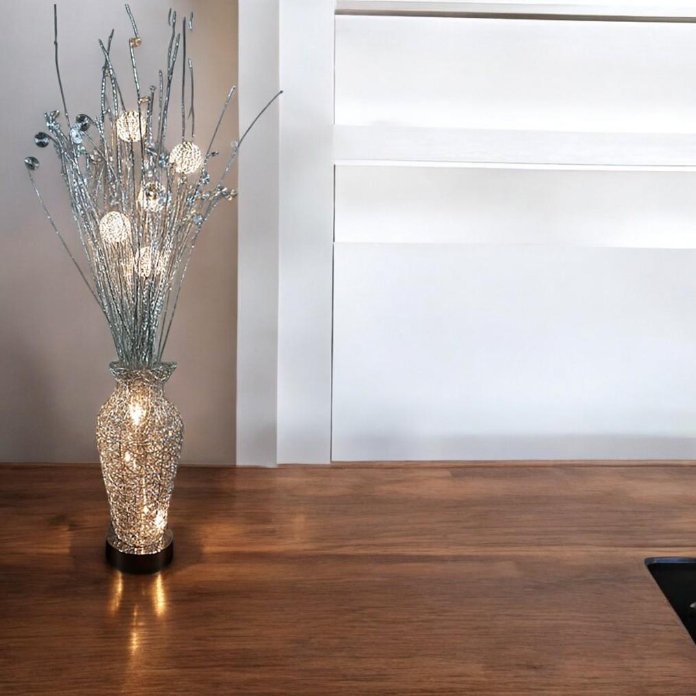 Stehleuchte OLIVIA  8 flammig aus Alu-Draht Standleuchte Blumenleuchte