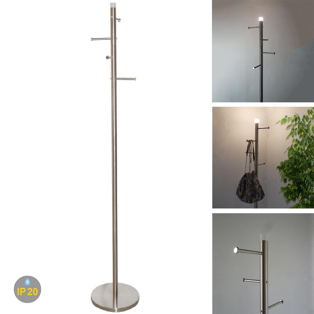 Garderobenständer mit LED Beleuchtung nickel
