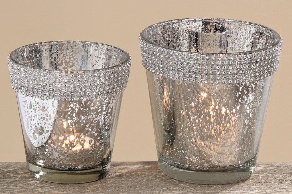 2 x Glas Windlichter im Set JOYCE Teelichthalter