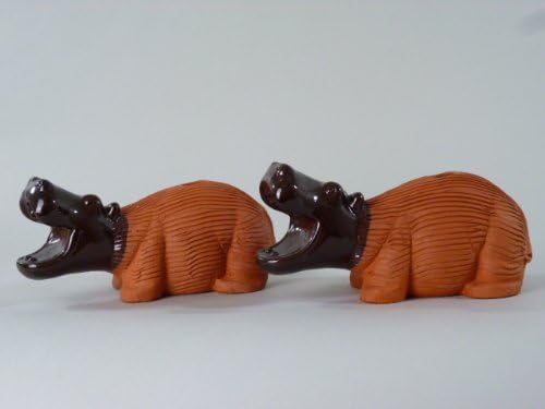 2 x Tonfiguren Hippo im Set