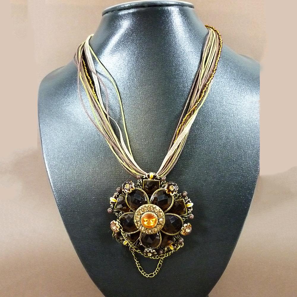 Kette-Collier-Brosche Modeschmuck Halskette mit Anänger Blüte