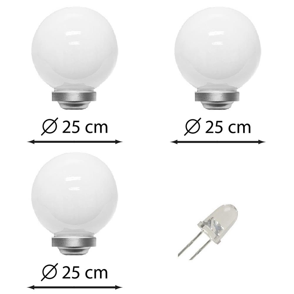 Solar-Kugel-Dekoleuchte OLA 25cm 3er Set