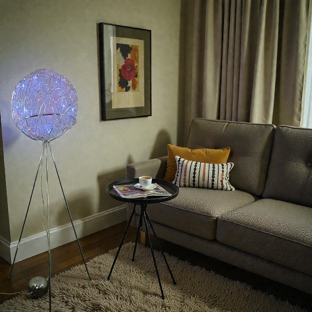 LED + Halogen Stehleuchte ALINA Kugelleuchte Standleuchte