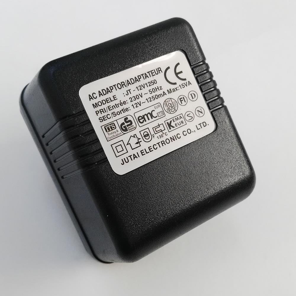 Ersatztrafo mit 2 Pin Anschluss 12V - 1,25A max.15 Watt Netzteil für Innen Adapter