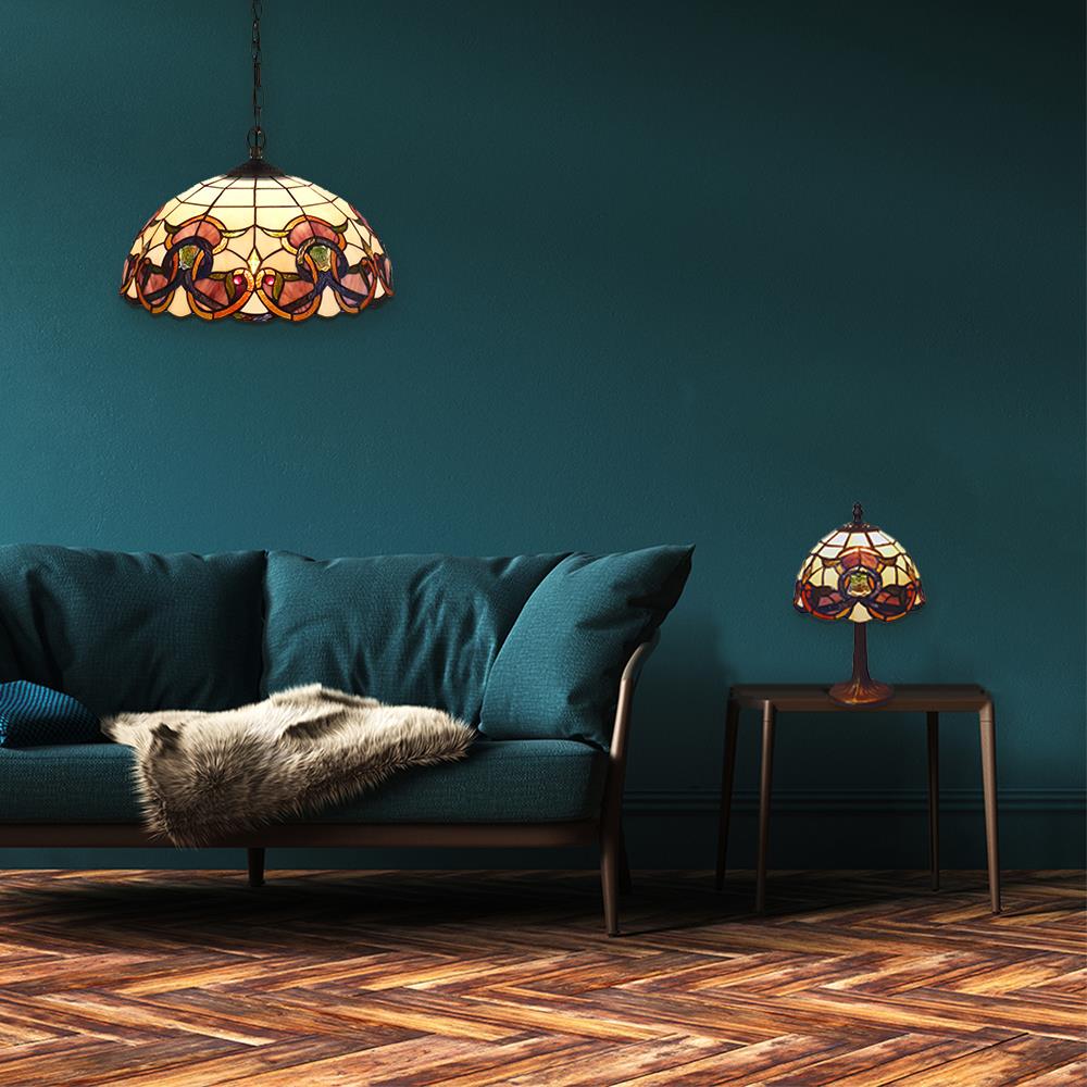 Tischleuchte COSIMA Nachttischleuchte, im Tiffany-Stil