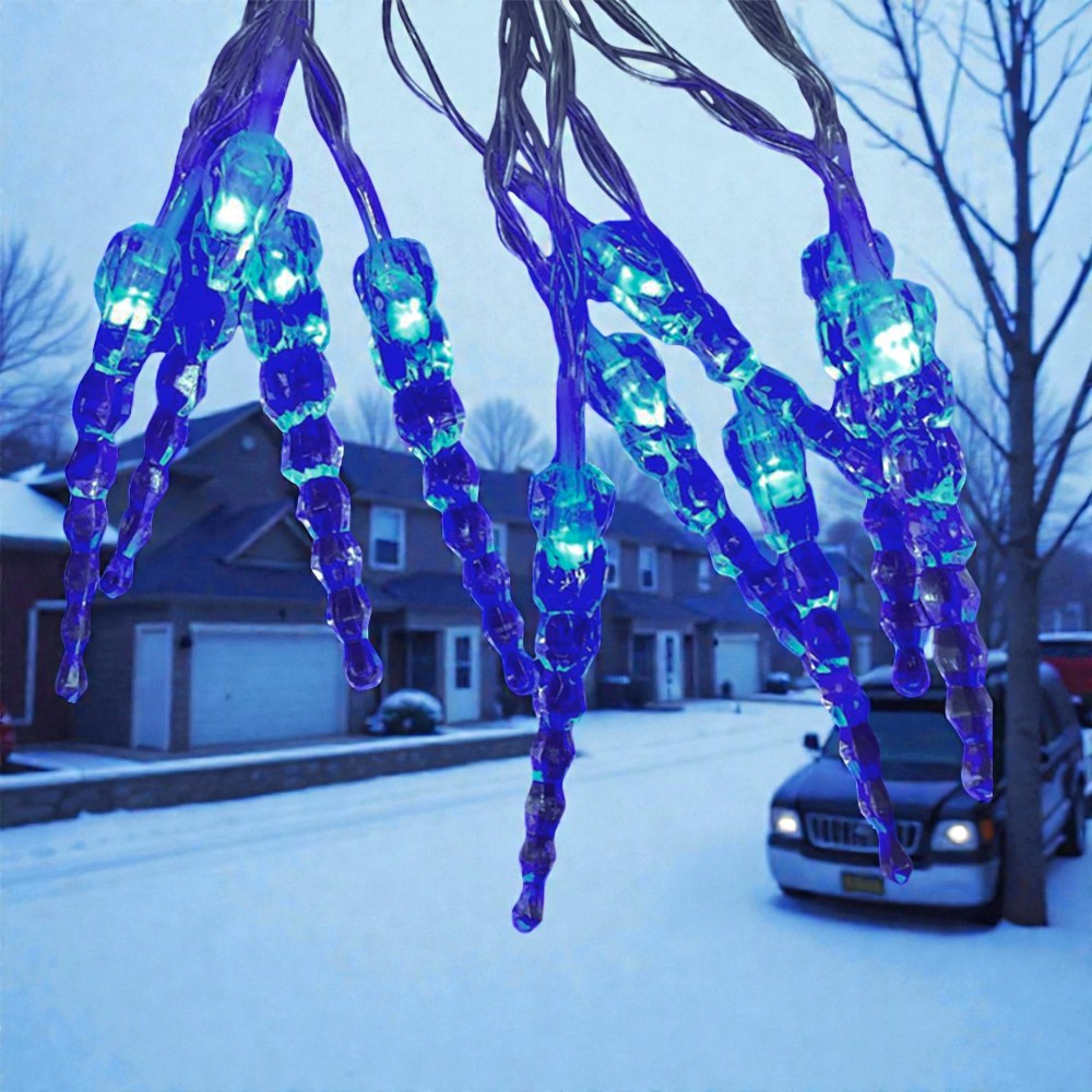 LED Lichterkette Eiszapfen 10 flammig batteriebetrieben Weihnachtsbeleuchtung