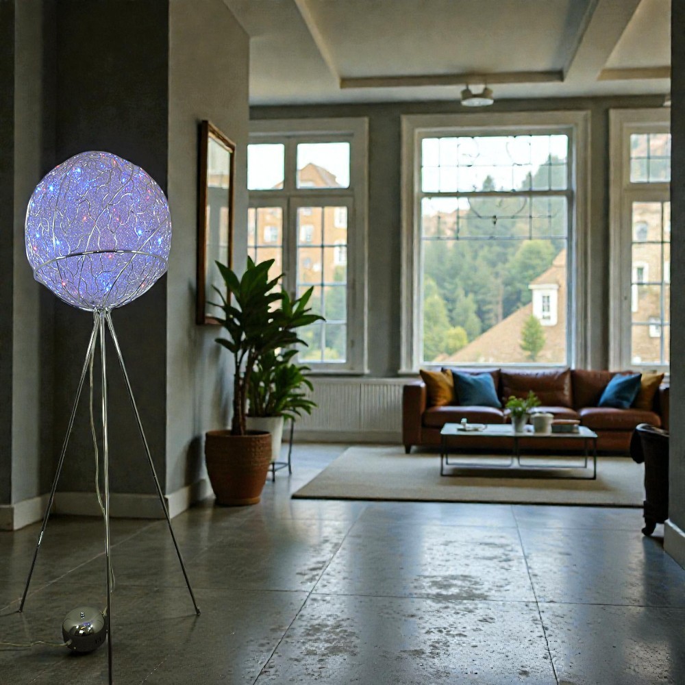 LED + Halogen Stehleuchte ALINA Kugelleuchte Standleuchte