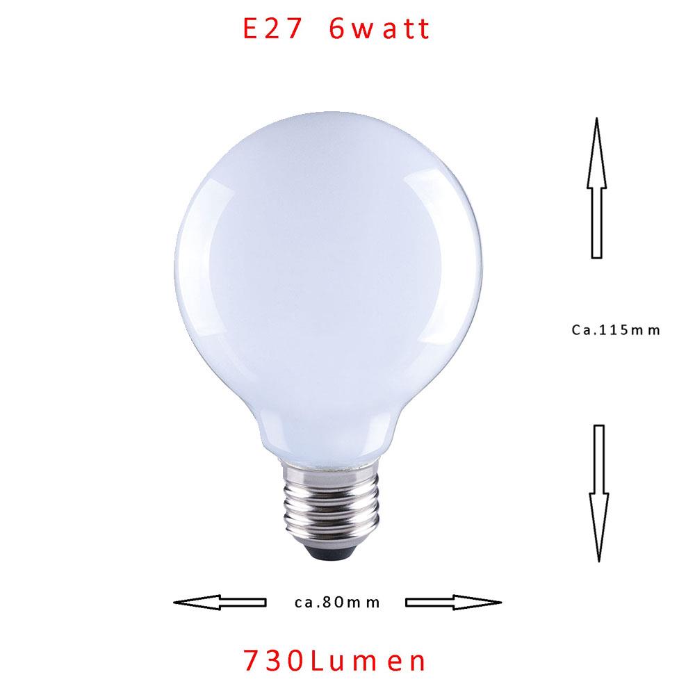 2 x LED Leuchtmittel E27 6Watt  G80 matt 