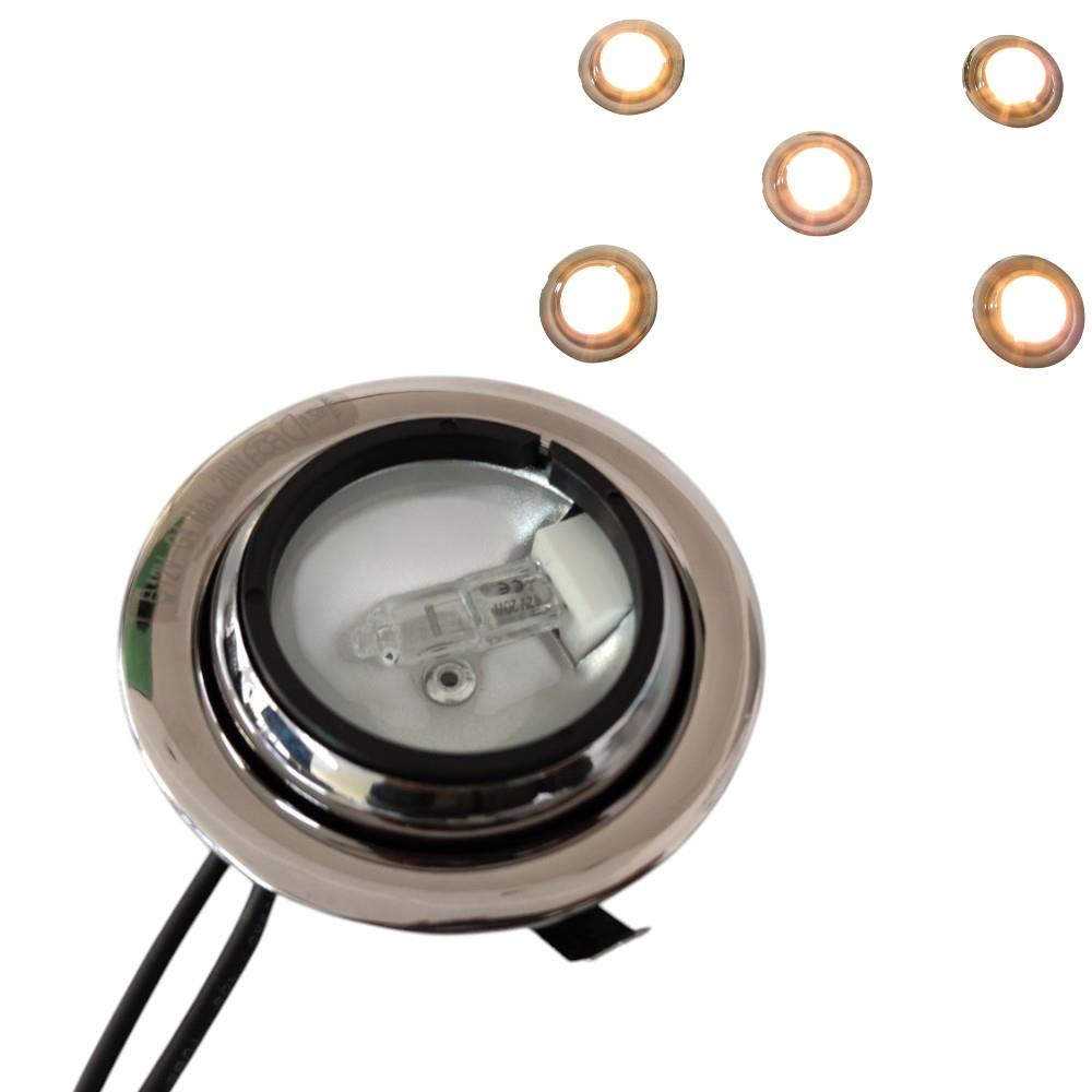 Einbauspot-5er Set Farbe chrom Einbauleuchte G4 schwenkbar 