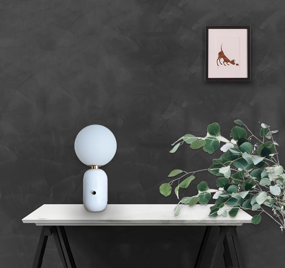 Moderne Glaskugel-Tisch-Leuchte NOVA mit Knopf-Touch-Schalter