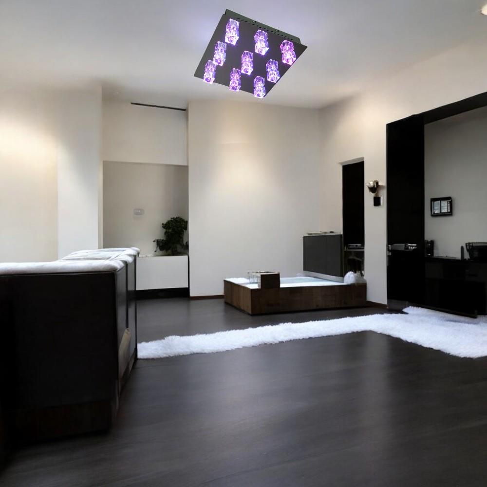 Deckenleuchte Crystal 9-flammig LED farbwechselnd