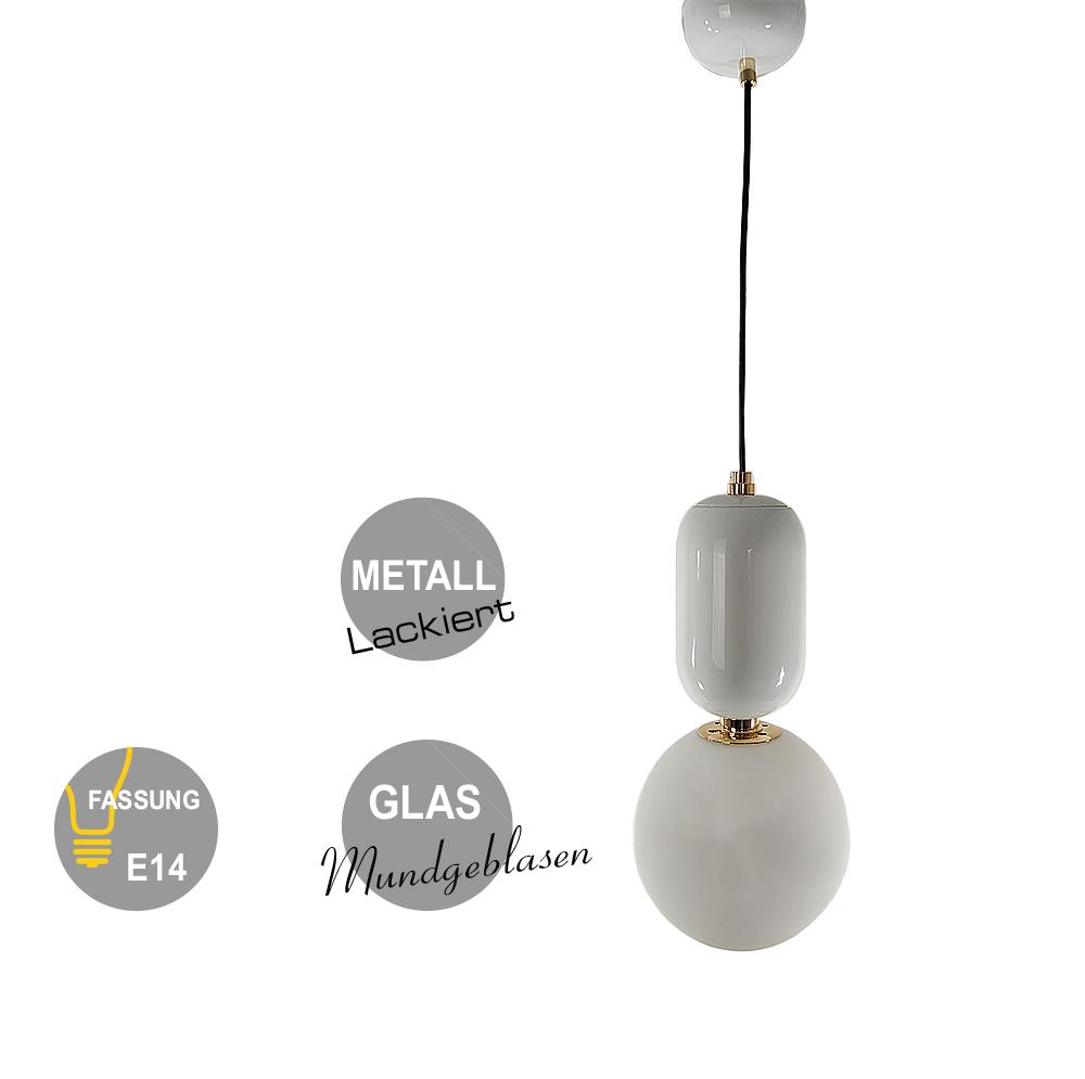 LED Pendelleuchte Nova Kugel 25cm weiß