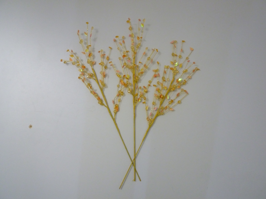 3 x Dekorations- Zweige im Set Gold-orangefarben Dekozweige
