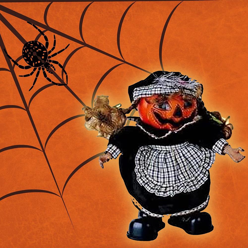 Halloween Leuchte beleuchteter Kürbis Weiblein