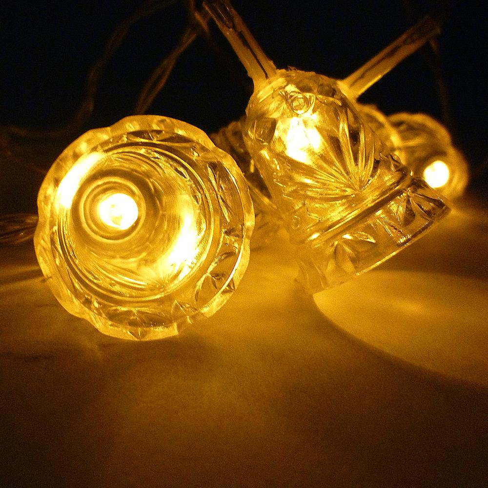 LED Lichterkette GLOCKE 10-flammig batteriebetrieben Weihnachtsbeleuchtung