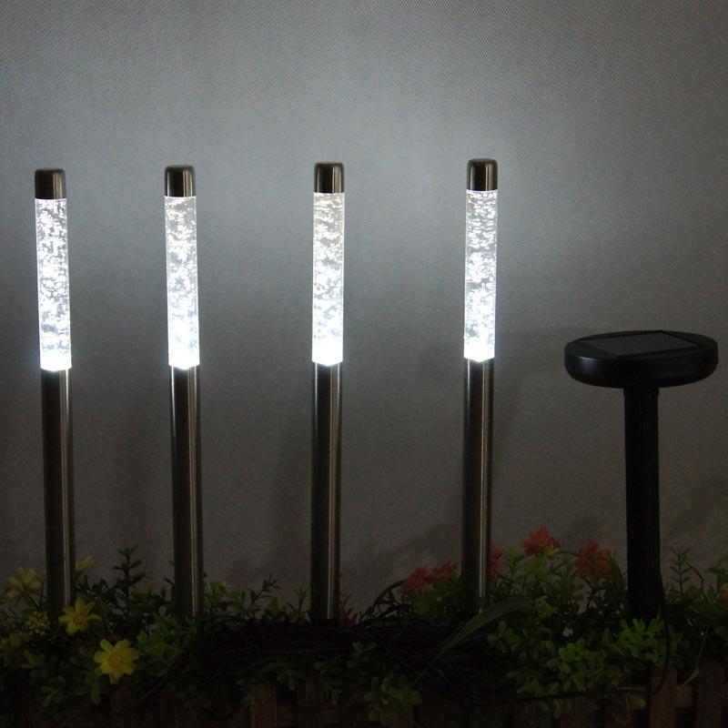 LED-Solarleuchte Bubble 4er Set kaltweiss Garten-Deko-Wege-Leuchte