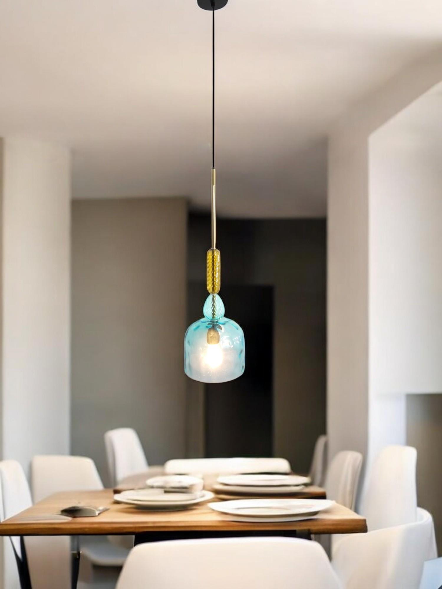 Moderne Glas Pendelleuchte ELIA 1-flammig Hängelampe