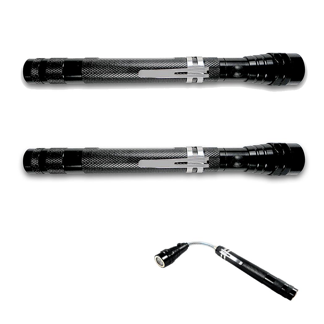 LED Teleskop-Taschenlampe Sky schwarz-2er Set