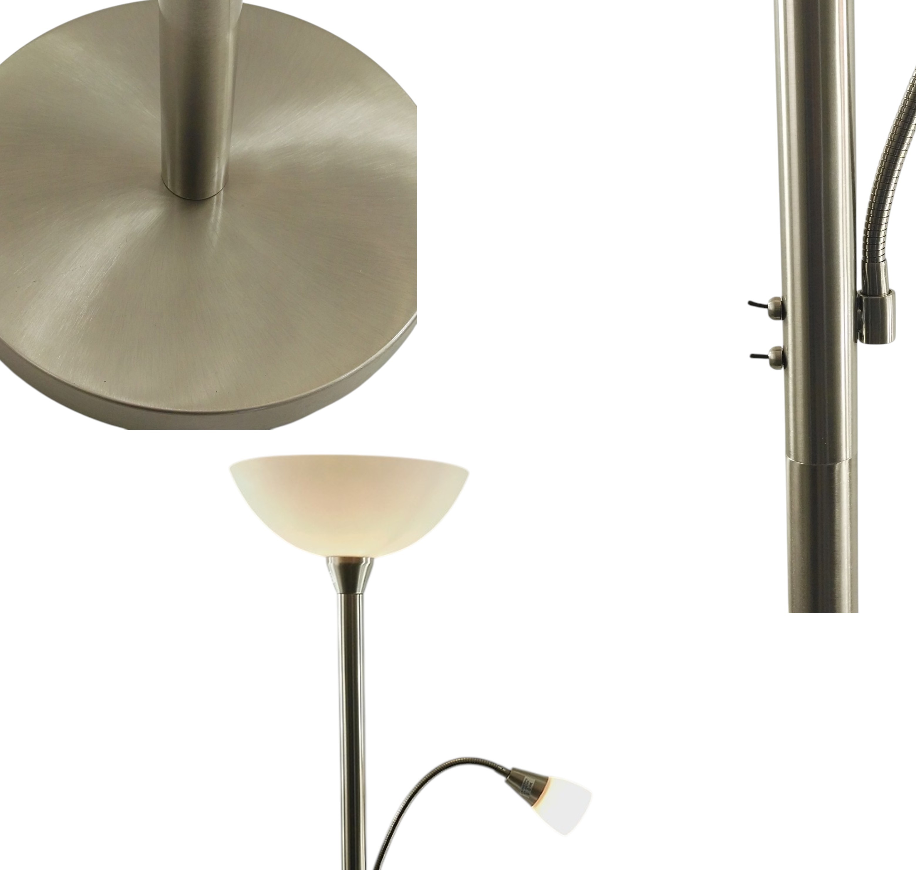 LED Stehleuchte Mattis nickel mit Lesearm