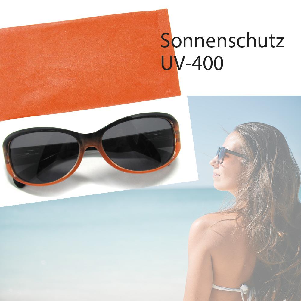 Damen-Sonnenbrille, Sonnen-Schutz mit UV-400-Schutz, Etui im passenden Design, Strand-Brille