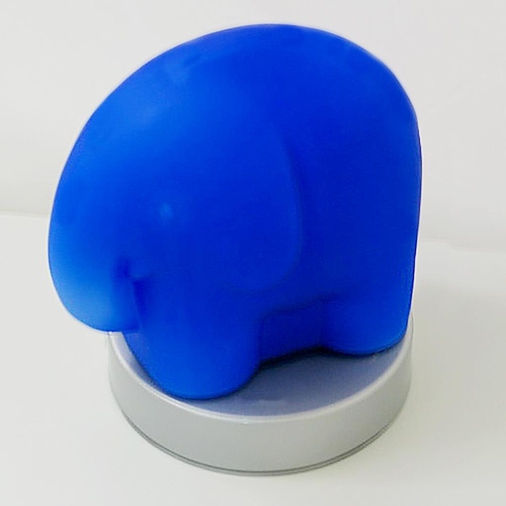 Hochwertige mundgeblasene Vollglas Tischleuchte ELEFANT blau