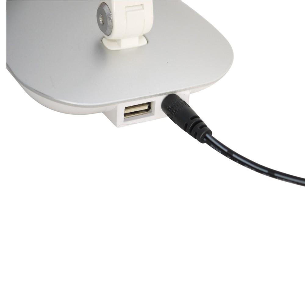 LED Tischleuchte Kian silber Touchschalter USB Anschluss