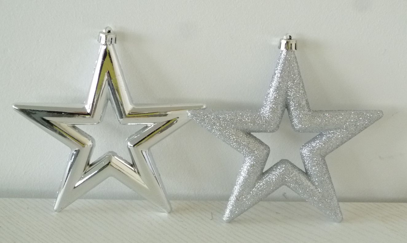 2 x bruchfeste Weihnachtssterne STERN  Baumschmuck Hänger