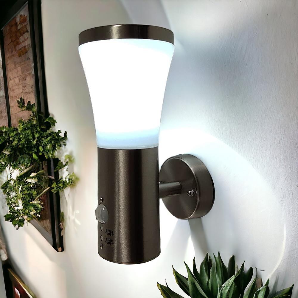 Außen-Wandleuchte Siegen mit Sensor 2er Set