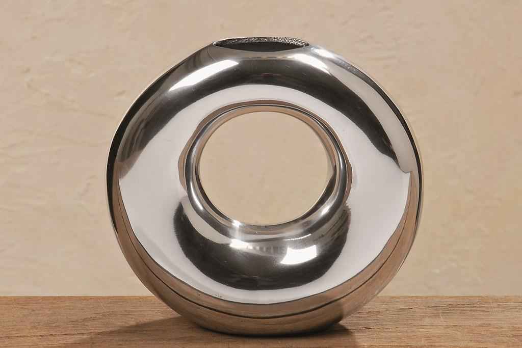 Vase Ring Alu 27 cm silber