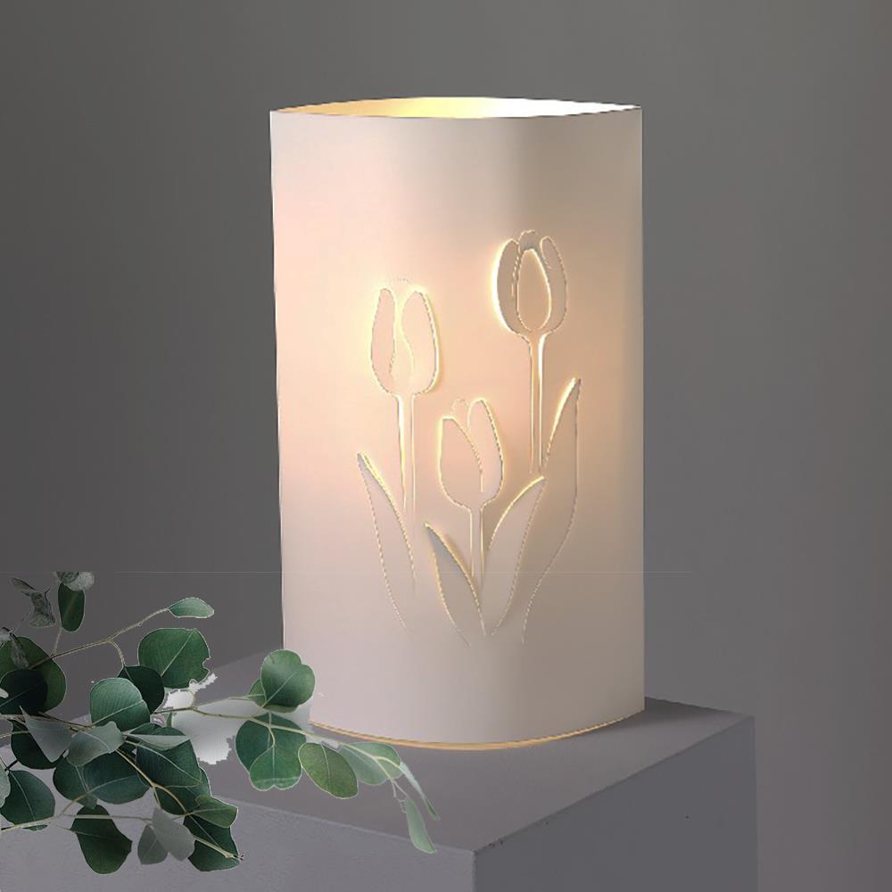 Tischleuchte mit Blumenmotiv Tulpe Dekoleuchte