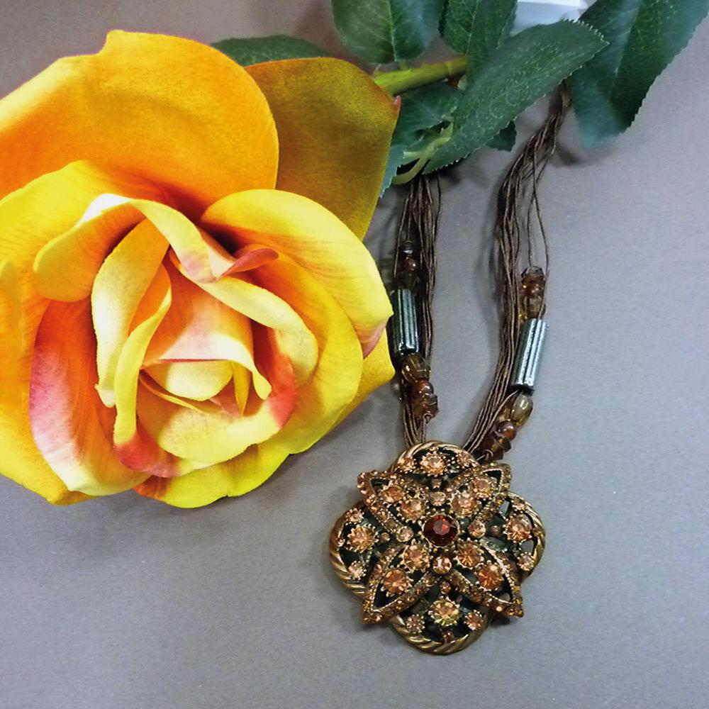 Kette-Collier Stern braun Halskette Modeschmuck