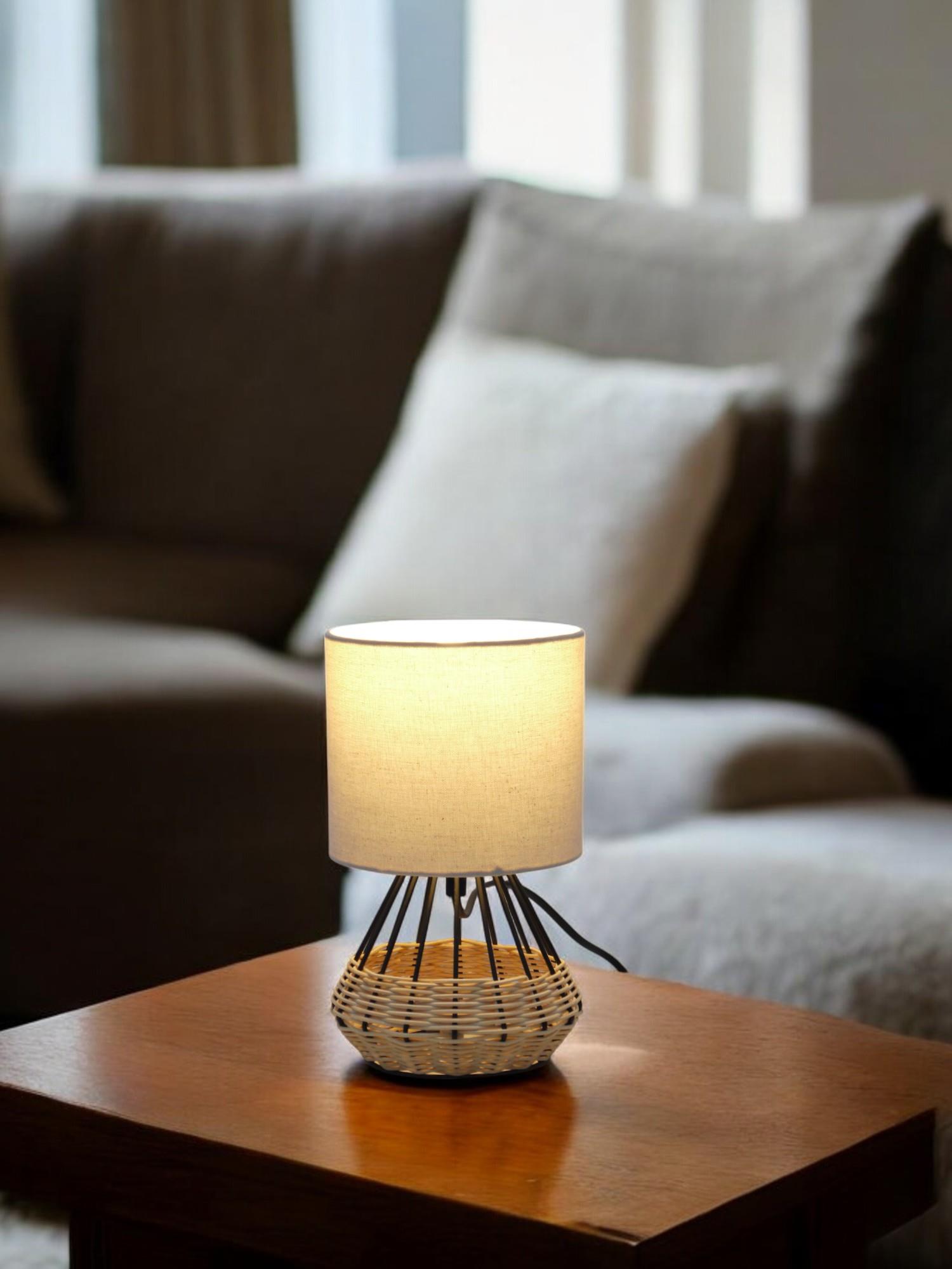 Tischleuchte Rita Stoffschirm beige E27