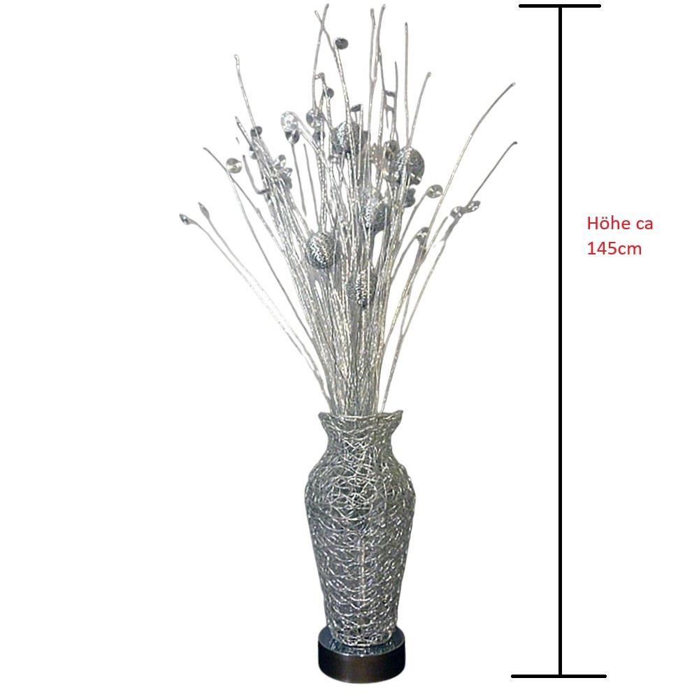 Stehleuchte OLIVIA  8 flammig aus Alu-Draht Standleuchte Blumenleuchte