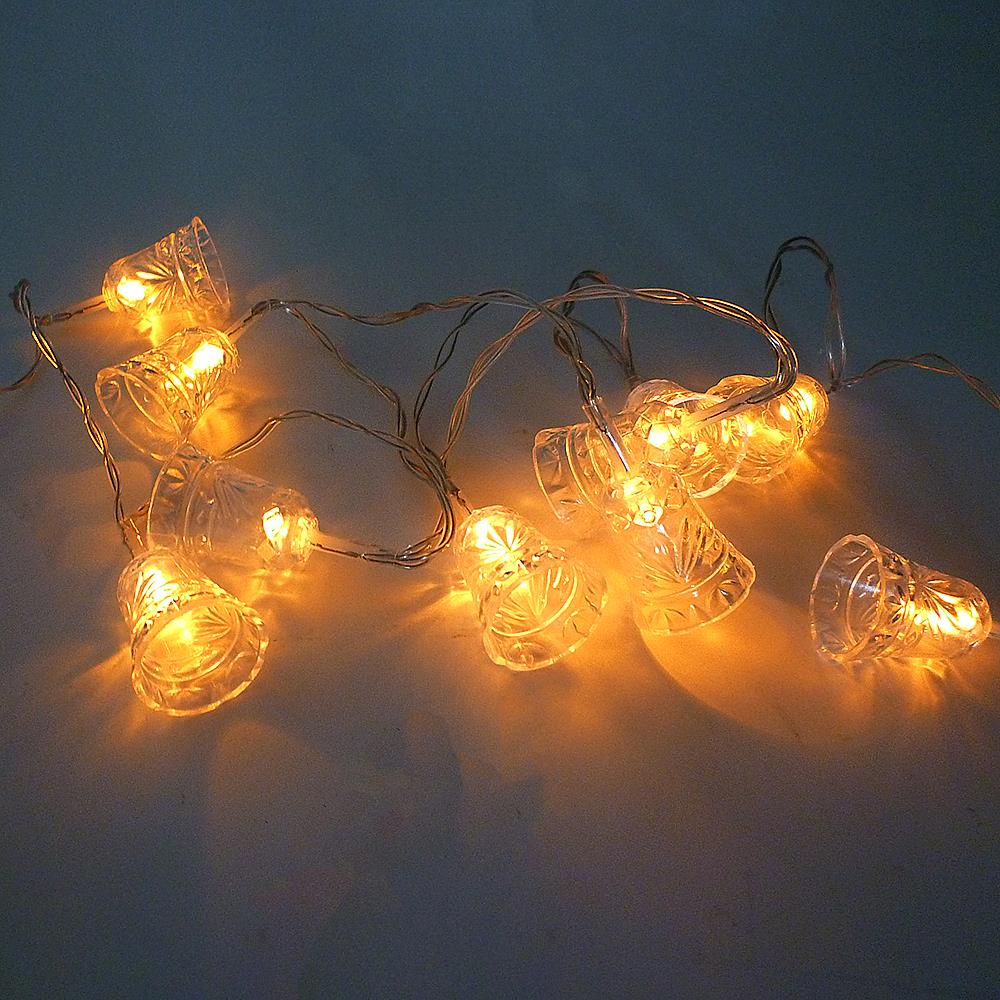 LED Lichterkette GLOCKE 10-flammig batteriebetrieben Weihnachtsbeleuchtung