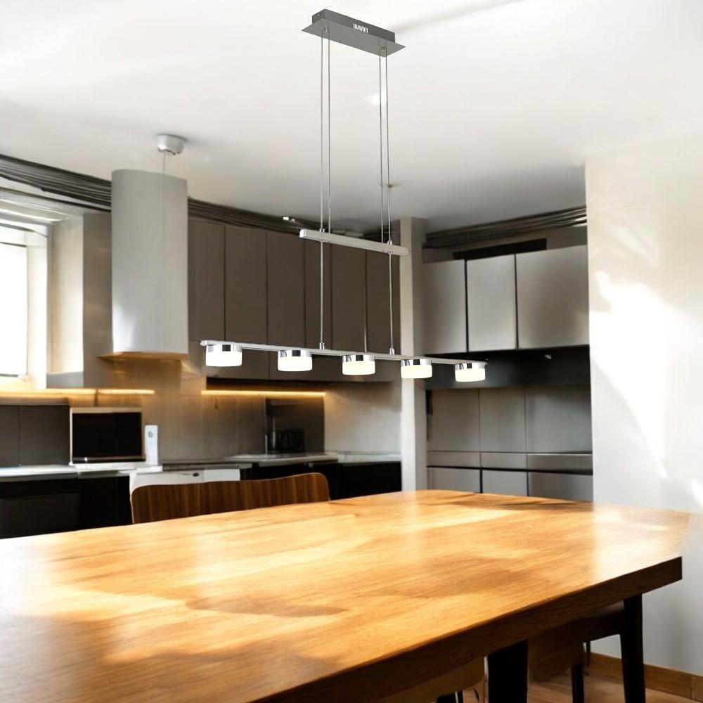 LED Pendel-Hänge-Leuchte MARENA Balken 5 flg. höhenverstellbar