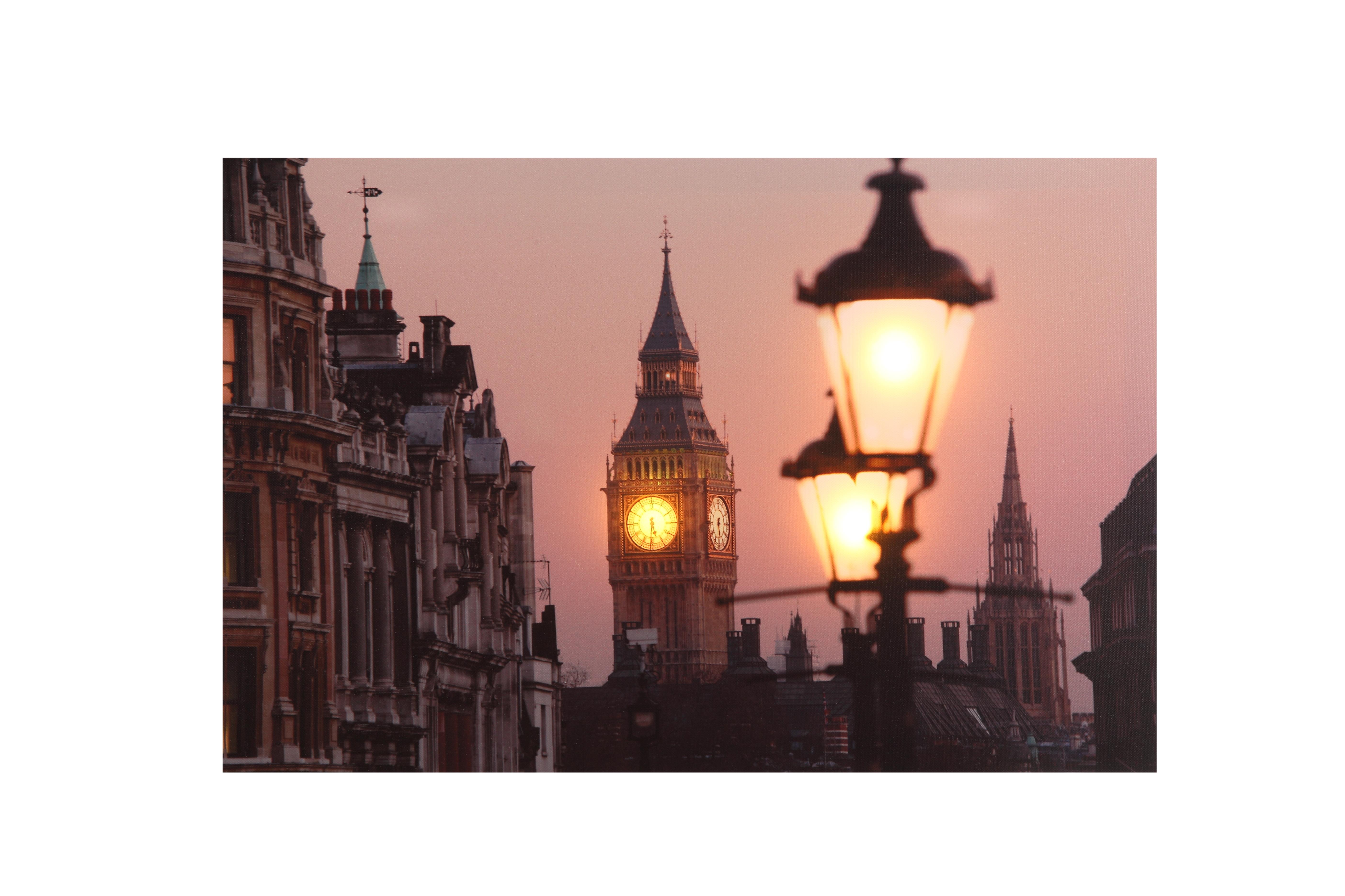 LED Leinwand Bild London mit Beleuchtung Stimmungsbild batteriebetrieben