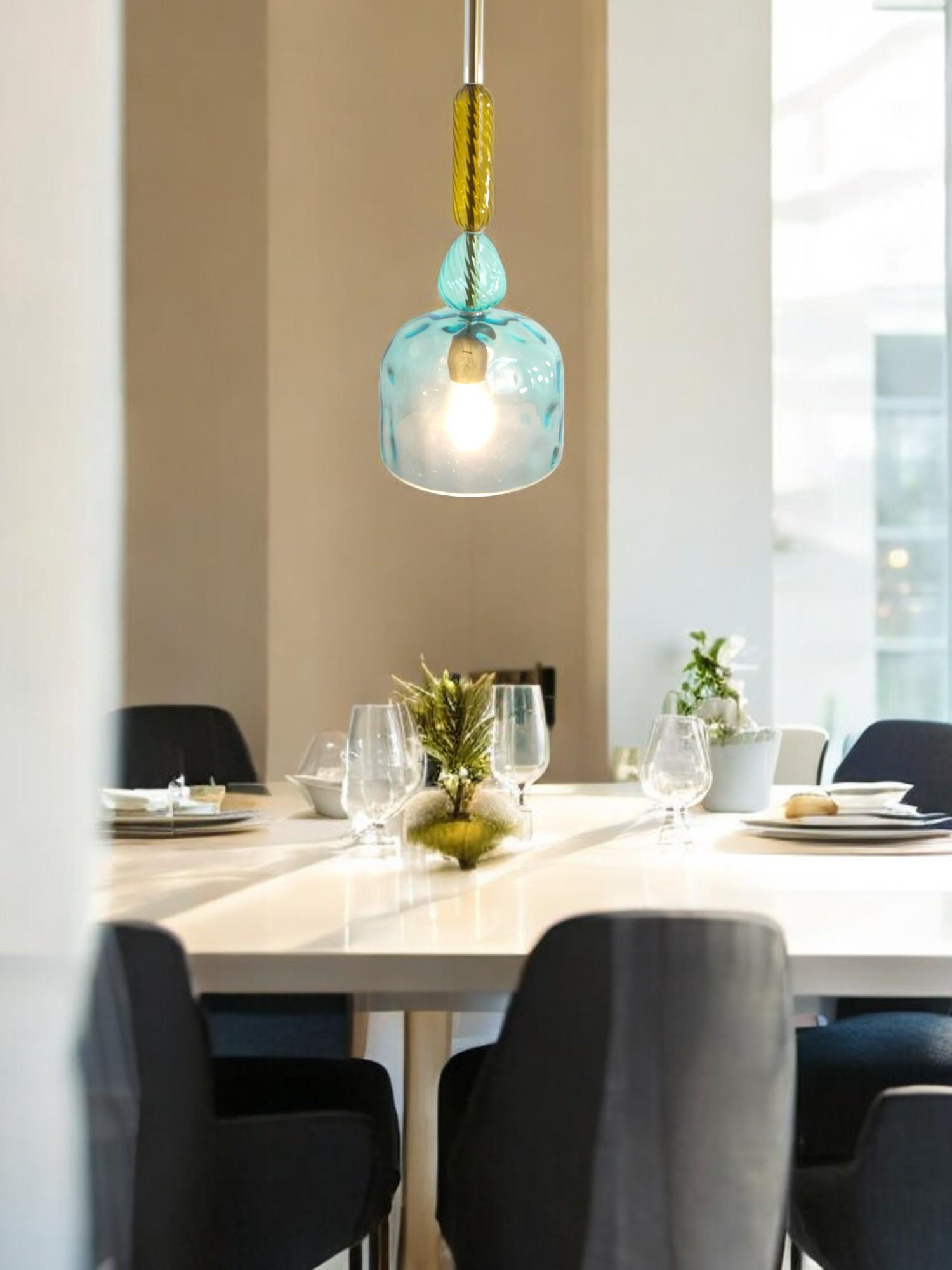 Moderne Glas Pendelleuchte ELIA 1-flammig Hängelampe