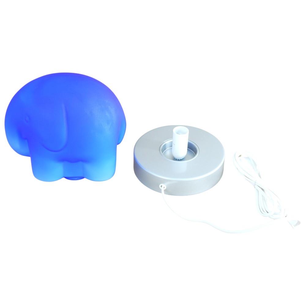 Mundgeblasene Vollglas Tischleuchte ELEFANT Farbe blau