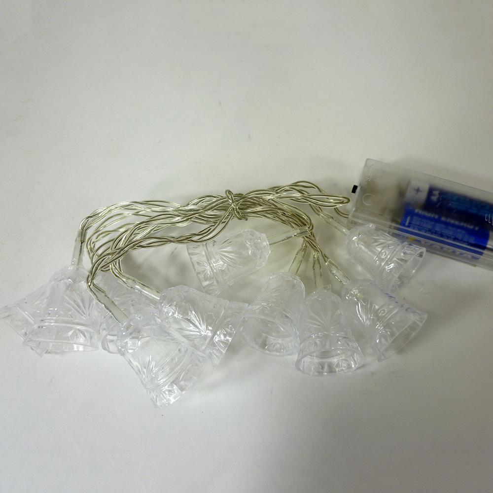 LED Lichterkette GLOCKE 10-flammig batteriebetrieben Weihnachtsbeleuchtung