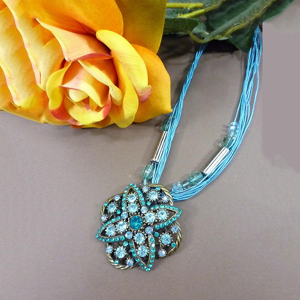 Kette-Collier Stern türkis Halskette Modeschmuck