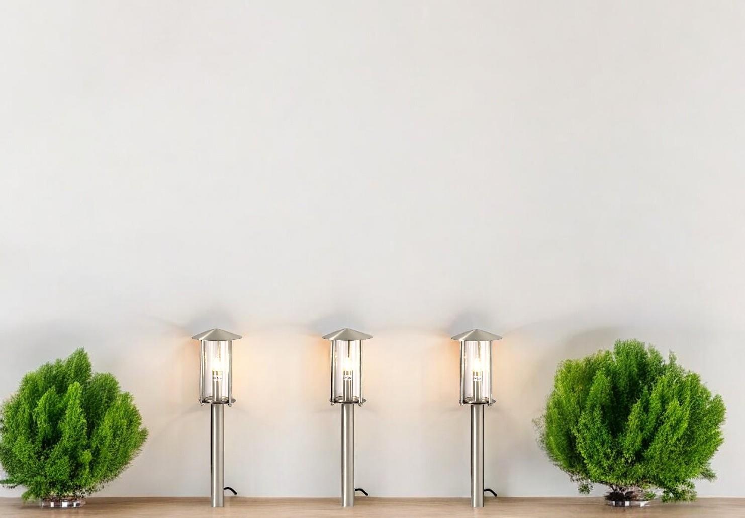 LED Außenleuchte Vico 3-flammig mit Spieß und Leuchtmittel Fassung G4